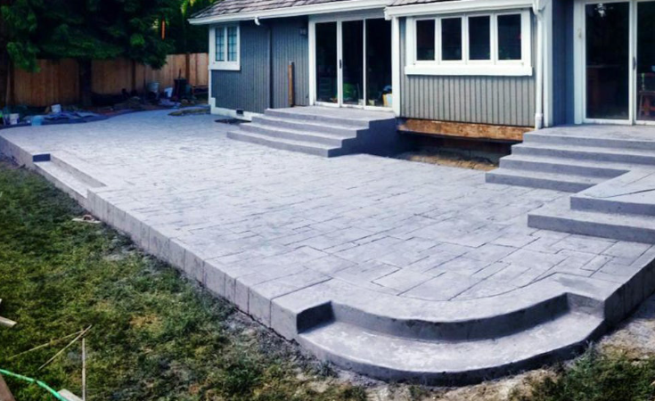Stamped concrete patio in Seattle