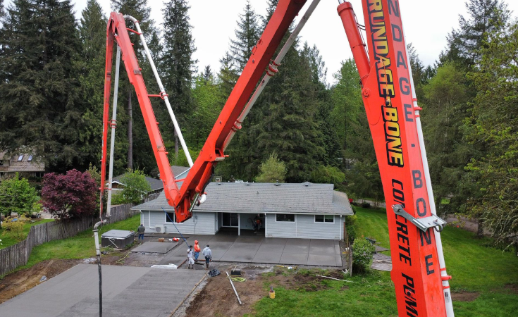 Concrete driveway being poured in Seattle